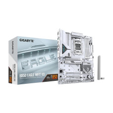 GIGABYTE B850 EAGLE WIFI7 ICE AM5 ATX Motherboard, AMD B850 Chipset, 4x DDR5 DIMM Slots, 256GB Max Memory, 1x PCIe 5.0 x16, 3x M.2 Slots, WIFI 7 & BT 5.4, White | B850-EAGLE-WF7-ICE